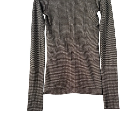 Lululemon | Swiftly Tech Long Sleeve Crew Tonka Stripe Heathered Black Size 2 - Picture 8 of 12